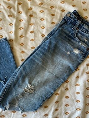 Abercrombie & Fitch Light Blue Distressed Boyfriend Jeans